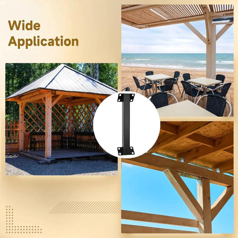 45 Degree Angle Pergola Bracket Kit With Inside Corner Braces For Wood Posts, Ideal For Pergolas Gazebos Patios And Tree Houses, Six Pack Heavy Duty Weather Resistant Post Support Brackets For No Fuss Easy Install