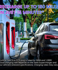 Heavy Duty NACS To CCS1 EV Charging Adapter connected to a vehicle at a Tesla charging station for fast power.