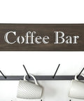 Dark walnut wooden sign with 'Coffee Bar' text, part of No Mess Wood Stain And Applicator Kit, 4 Oz Dark Walnut, Water Based, Low Odor.