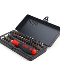 34 Piece MaxxTor Impact Bit Set For Heavy Duty Fastening With Phillips Square Pozidriv Torx And Hex Bits in open case