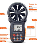Handheld Anemometer Wind Speed And Airflow Gauge With Temperature And Wind Chill, Pro Grade Digital Meter For HVAC And Drones.