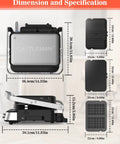 Cattleman 1600W Panini Press Grill And Sandwich Maker With Removable Plates dimensions and specifications chart