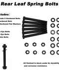 Leaf Spring Eye Bolt Kit Grade 8 Hardened Steel With 6 Bolts 6 Lock Nuts And 12 Washers For Chevy GMC Ford Dodge Nine Sixteenths Inch Diameter And Four And A Half Inch Length Fits Full Size Pickups And Restores Alignment