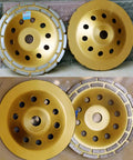 Beefy Double Row Diamond Cup Grinding Wheel 6 Inch for Concrete Masonry Rock Stone Granite Marble Ceramic Surfaces