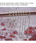 Extra Long S Shape Hanging Hooks Set Dope Matte Silver Finish Heavy Duty 120mm 4.72 Inch Carbon Steel Hangers for poles