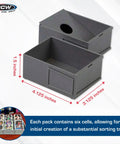 Modular Card Sorting Tray for Collectors and Gamers Expandable Grid Organizer with Movable Cells and Adjustable Angles