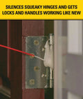 All In One Rust Defense Spray T240 Corrosion Inhibitor applied on door hinge for lubrication and rust removal
