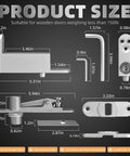 Self Closing Pivot Door Hinge Heavy Duty Hidden Hinge For Commercial And Home Use Opens Inward And Outward For Wooden Secret Door Built Tough Industrial Grade Quality Holds Open At Ninety Degrees And Auto Closes A 150 Pound Door product measurements and parts displayed.