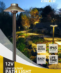 Brass Low Voltage Pathway Lights Outdoor 1 Pack With 2W LED G4 Bulb Garden Path Lighting IP65 Waterproof Landscape Lighting Wired