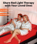 Couple using Full Body Red Light Therapy Mat With 2704 LEDs Dual Wavelength 660nm And 850nm on bed