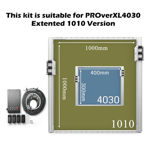 Close Loop Stepper Motor Set For ProVerXL 4030 Upgrade Kit with GRBL control box and cables shown with dimensions