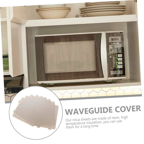 Microwave with Must Have Ten Piece Microwave Waveguide Cover Mica Insulation Sheets For Heat Resistance And Protection Of Microwave Ovens Prevents Burning And Oil Stains.