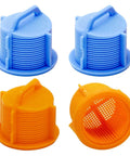 4 Pack AGM73269501 Washer Inlet Valve Filter Screen Upgrade For LG And Kenmore Washers Inlet Screen Replacement 1810261 AP5202486 PS3618281 EAP3618281 Washing Machine Filter To Block Gunk And Boost Water Flow showing two blue cold and two orange hot screens