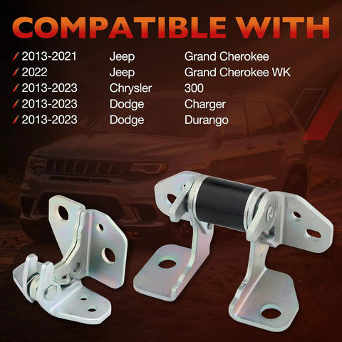Driver Side Left Front Door Hinges Upper Lower Set For Jeep Grand Cherokee Dodge Charger Durango Chrysler 300 with mounting brackets