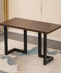 Heavy Duty Industrial Steel Table Legs Pair Rust Resistant Paintable Base Supports For DIY Coffee Tables And Desks with dark wooden top