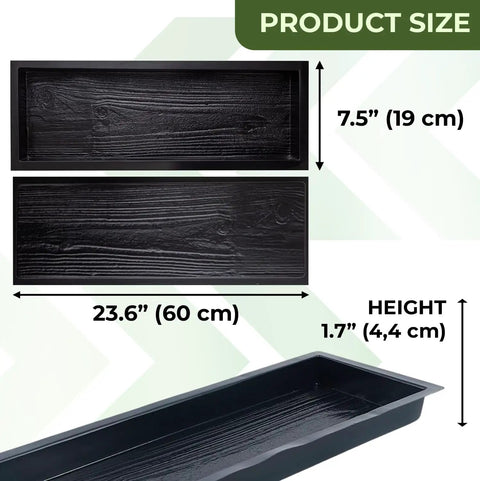 DIY Wooden Paver Molds Kit, 2 Pack Concrete Paver Molds For Pathways And Stepping Stones, dimensions shown for garden walkways