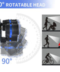 Adjustable design of Rechargeable LED Headlamp With 18000 Lumens, Beast Bright Waterproof Outdoor Headlight shown with 90° rotation.