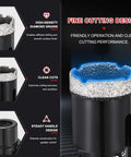 Front view of PATIKIL 4-1/2 inch diamond core drill bit, 115 mm diameter, 5/8-11 thread, black body with diamond-coated edge.