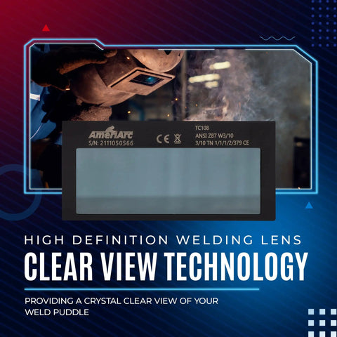 Auto Darkening 2x4 Welding Lens Shade 10 for most helmets, high definition clarity replacement lens in use by welder