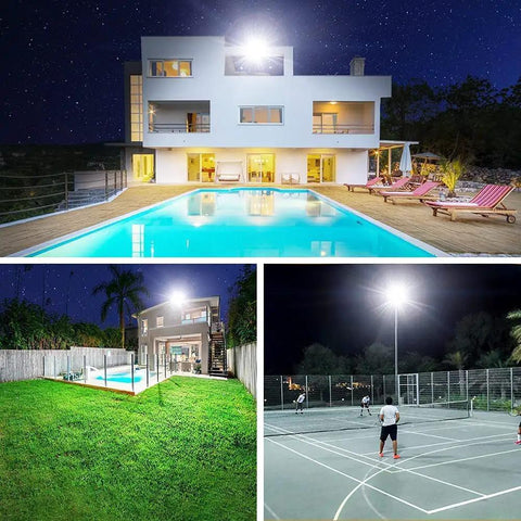 400W LED Stadium Flood Light Outdoor 5000K Daylight White Beast Bright With 50,500 LM lighting up residential and sports areas at night