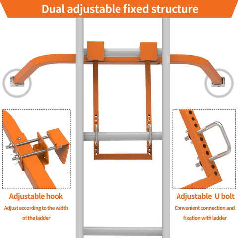 Heavy Duty Ladder Stabilizer Built Tough For Roof Gutter And Wall Jobs Featuring Wide Steel Wings Non Slip Rubber Base And No Sweat Setup Handling Up To 450 Pounds