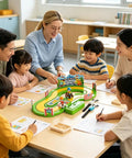 Motion Tracking Racetrack Toy With Wristband Sensors Two Player Competitive Racing For Kids And Parents Realistic Sprint Response And Epic Family Play Movement Logs And Accurate Sensor Feedback To Keep Every Race Exciting. family classroom racetrack game on table