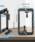 25 Pack Low Voltage Mounting Brackets For Drywall Pass Through Wall Plates With Dual Rings Sleek Cord Organizer Rack dimensions with labels and details.