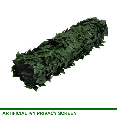 Roll of Faux Ivy Privacy Fence Panel For Outdoor Spaces Heavy Duty Hedge Screen With Realistic Leaves Low Maintenance Greenery