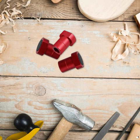 Red clamps from 8 Piece Woodworking Workbench Clamps With Nonslip Aluminum Alloy Surface For Solid Grips And Quick Setup