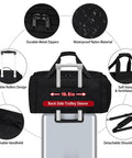 Four In One Rolling Garment Bag For Travel With Wheels Carry On Size Duffle Convertible Suit Carrier, features diagram.