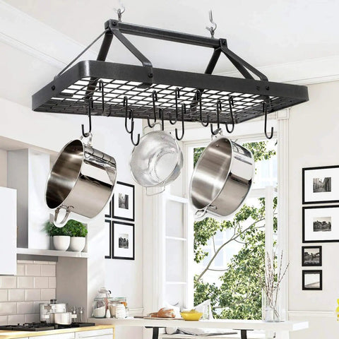 18 Pack 4 Inch Heavy Duty S Hooks For Oval Ceiling Pot Rack And Kitchen Organization Durable Hangers For Pans Pots Utensils Spoons Towels Bags Clothes Plants Black hanging pots