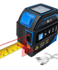 4 In 1 Laser Tape Measure With Laser Level Crosshairs, Pro Grade 130 Feet 40 Meters Distance And 16 Feet 5 Meters AutoLock Tape, Backlit LCD Display In Feet Inches Meters Millimeters, IP54 Aluminum Body For DIY Construction And Interior Design; 40m laser, 5m tape