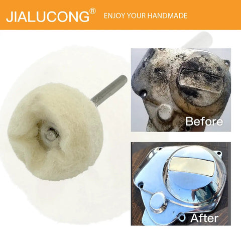 Cashmere Polishing Buffing Wheel Set For Rotary Tool One Eighth Inch Shank Jewelry Silver Watch Polishing Kit with before and after results