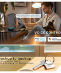 Secure Pro Wi-Fi Deadbolt Smart Lock Packs Hella Fast Ai Fingerprint Unlock In Just.2 Seconds showcasing voice control and backup keys.