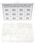 600 Pcs Nylon Spacers Set Unthreaded Round Standoffs 4mm OD 2.8mm ID White Wall Plate Spacers Kit For M2.5 Screws, clearance spacer case