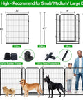 Outdoor Dog Playpen Extra Wide 12 Panel Fence Heavy Duty RustProof Coated with Doors 40 Inch Height Portable for RV Camping