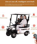 Electric Golf Cart For Two Serving Up A Sweet 800W Ride Motor With Spacious Cargo Bin, featuring remote locking and anti-theft.