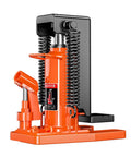 High Capacity Hydraulic Claw Jack Rated For 25 Ton Toe And 50 Ton Top Lift Compact Frame with orange body and black base.