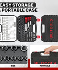 Straight Up Build Quality 47 Piece Pass Through Socket Set With 1/4 Inch 3/8 Inch And 1/2 Inch Drives for easy storage in portable case.