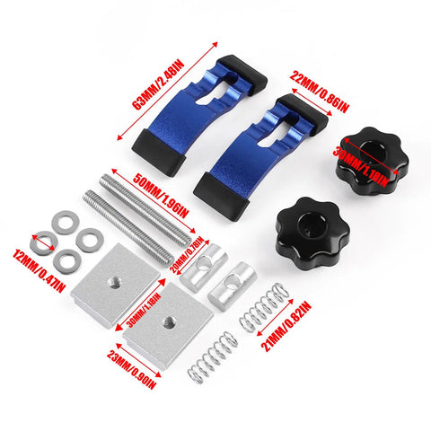 Hold Down Clamp Kit for CNC Routers and Woodworking, No Slip Grippy T Track Clamps 23x30mm Fit, Universal Fit hardware pieces