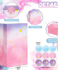 Tie Dye Party Favor Bags With 36 Stickers 30 Pack Mermaid Unicorn Themed, showing pink bag with detailed features and stickers