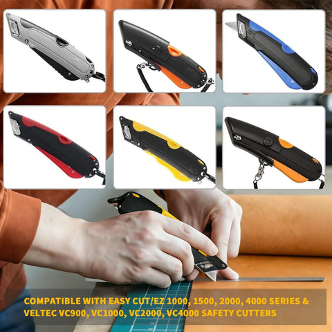 80 Pack Box Cutter Blades Replacement For Easy Cut 1000 And Easy Cut Series Safety Cutters High Compatibility Heavy Duty Blades For Quick Swaps And Long Lasting Sharpness In Workshops And Warehouses compatible safety cutter blades in assorted handles