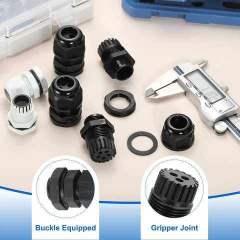 M25 Cable Gland Set With Weatherproof Nylon Joint For Five To Six Millimeter Cables 3 Wire Holes DIY Friendly Perfect For Cable Fixing Wiring And Gland Replacement On Electrical Appliances Black