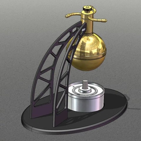 Hands On Steam Engine Model Kit For History Buffs And Science Geeks A Metal Hero Engine Ball Model Build Kit Great Gift For Collectors And Hobbyists Kit Version, gold metal engine on black base
