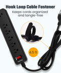 Must Have 6 Outlet Surge Protector Power Strip With Four And A Half Foot Extension Cord Two Pack 900 Joules Overload Switch