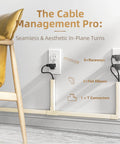 Beige One Cord Cable Hider Kit For Walls showing mounted 85 inch cord covers managing TV wires with 6 covers and connectors