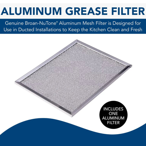 Replacement Aluminum Filter For 46000 42000 40000 F40000 BU2 BU3 Series Range Hoods displayed with mesh details