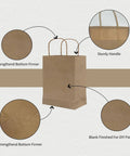 Medium Kraft Paper Bags With Handles 250 Pack Bulk For Daily Use Retail Packaging And Craft Decor Color Options In Kraft Brown