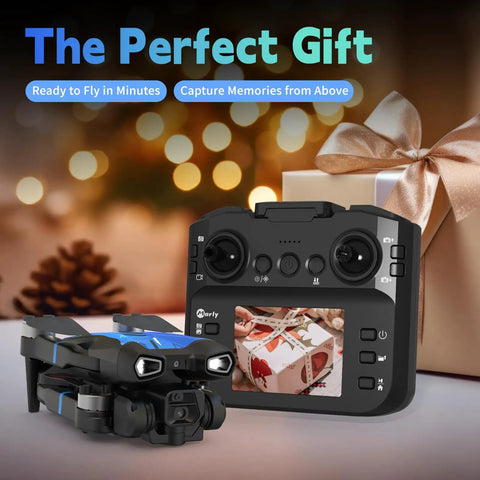 4K Drone With Built-In Screen Controller Brushless Motors Optical Flow Positioning Headless Mode, gift background