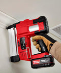 Cordless 18 Gauge Brad Nailer Drives Up To 60 Fasteners Per Minute Ditch Air Hoses This Slim Body Tool in use on trim.